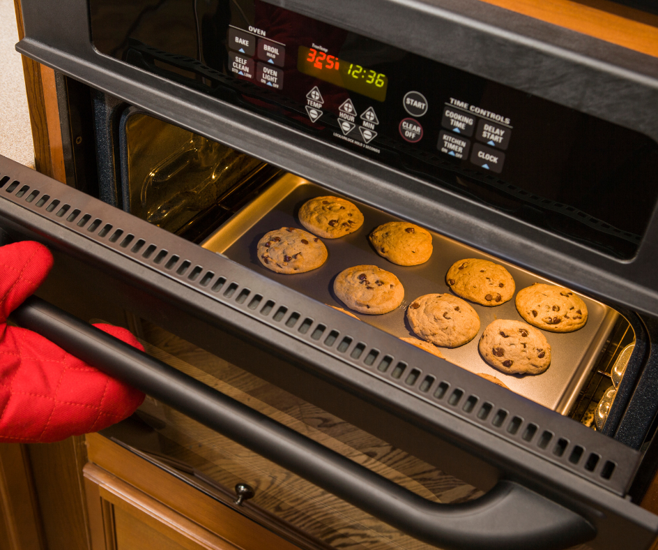 Cookies in a preheated oven